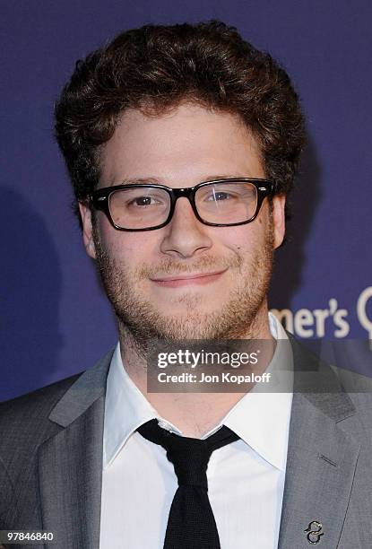 Actor Seth Rogen arrives at the 18th Annual "A Night At Sardi's" Fundraiser And Awards Dinner at The Beverly Hilton hotel on March 18, 2010 in...