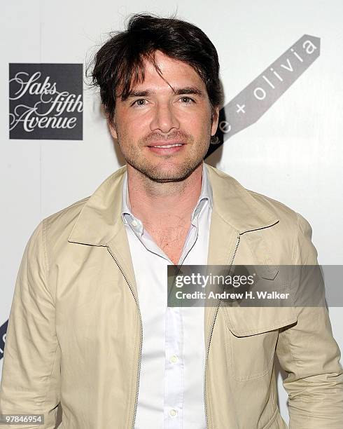 Actor Matthew Settle attends the alice + olivia launch party at Saks Fifth Avenue on March 18, 2010 in New York City.