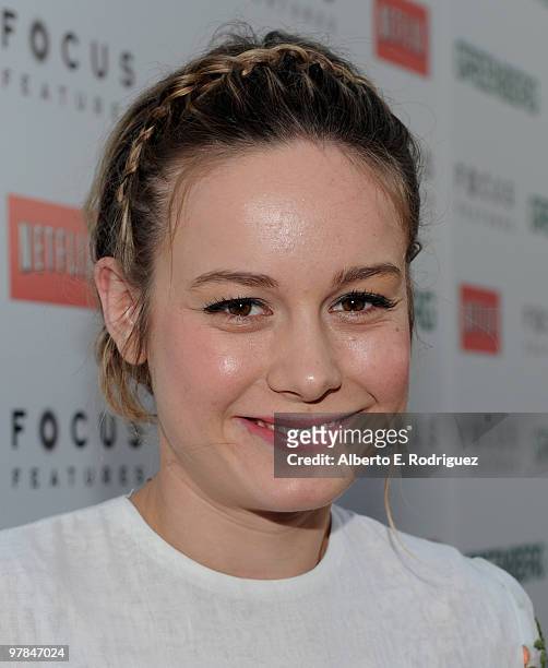 Actress Brie Larson arrives on the red carpet at the "Greenberg" Los Angeles Premiere at ArcLight Cinemas on March 18, 2010 in Hollywood, California.