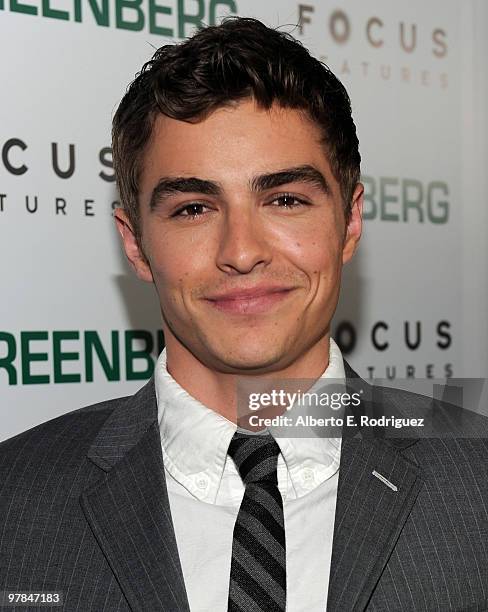 Actor Dave Franco arrives on the red carpet at the "Greenberg" Los Angeles Premiere at ArcLight Cinemas on March 18, 2010 in Hollywood, California.