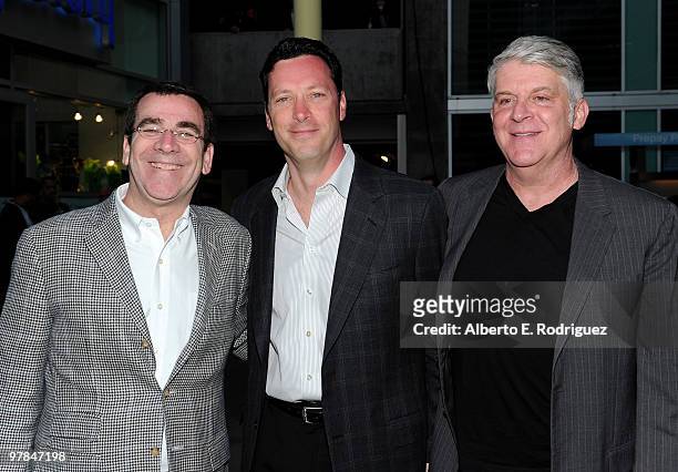 Focus Features' Jack Foley, Focus Features' Andrew Karpen and Focus Features' John Lyons at the "Greenberg" Los Angeles Premiere at ArcLight Cinemas...