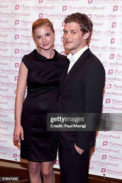 Emily VanCamp and Joseph Morgan attend the Planned Parenthood Federation Of America 2010 Annual Awards Gala at the Hyatt Regency Crystal City on...