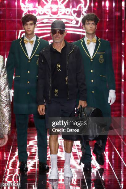 Model walks the runway at the Billionaire show during Milan Men's Fashion Week Spring/Summer 2019 on June 17, 2018 in Milan, Italy.