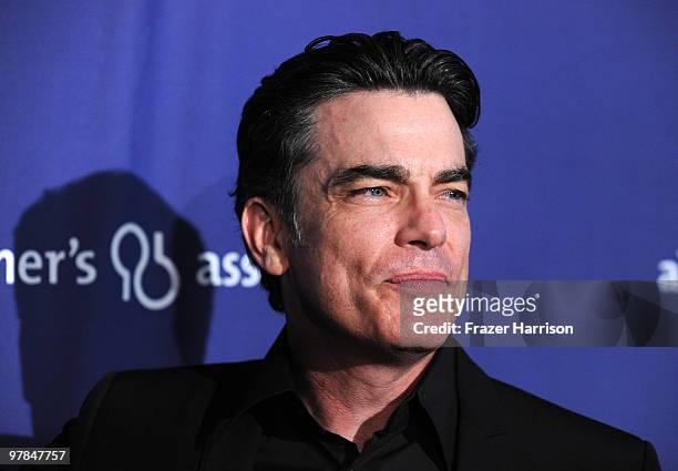 Actor Peter Gallagher arrives at the 18th Annual "A Night At Sardi's" Fundraiser And Awards Dinner held a the Beverly Hilton Hotel on March 18, 2010...