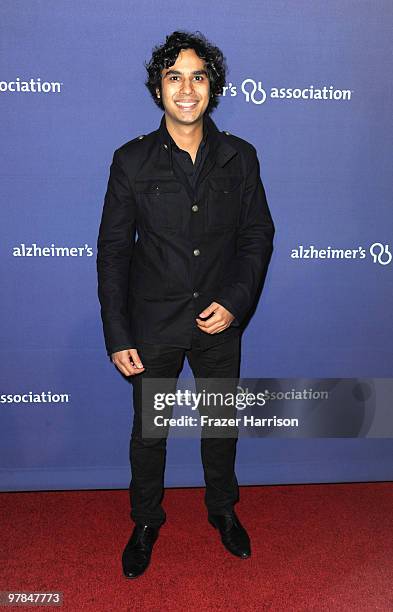 Actor Kunal Nayyar arrives at the 18th Annual "A Night At Sardi's" Fundraiser And Awards Dinner held a the Beverly Hilton Hotel on March 18, 2010 in...