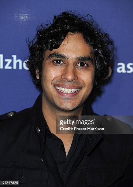 Actor Kunal Nayyar arrives at the 18th Annual "A Night At Sardi's" Fundraiser And Awards Dinner held a the Beverly Hilton Hotel on March 18, 2010 in...