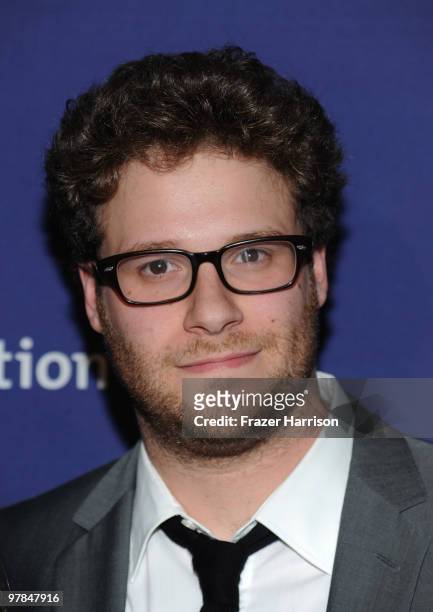 Actor Seth Rogen arrives at the 18th Annual "A Night At Sardi's" Fundraiser And Awards Dinner held a the Beverly Hilton Hotel on March 18, 2010 in...