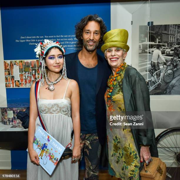 Masha D'yans, Colin Mulligan and Sandra Long attend the Opening Reception For "Celebrating Bill Cunningham" at New-York Historical Society on June...