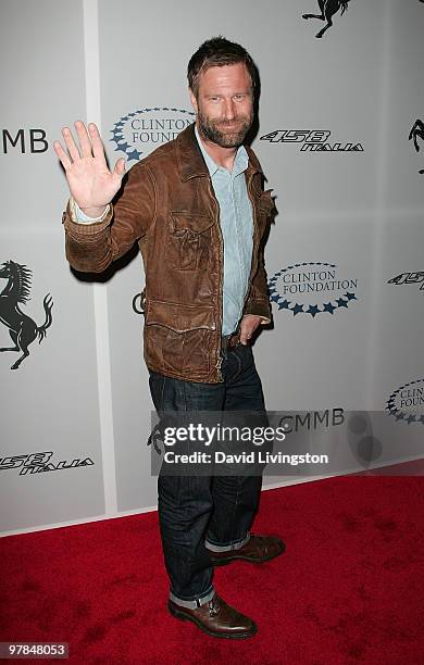 Actor Aaron Eckhart attends Ferrari's charity auction of it's 1st Ferrari 458 Italia in North America at Fleur de Lys on March 18, 2010 in Los...