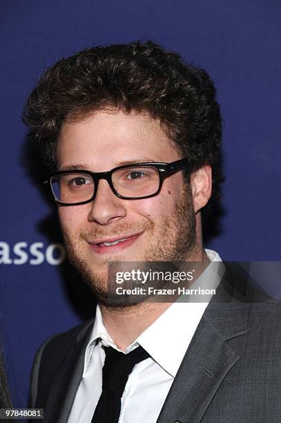 Actor Seth Rogen arrives at the 18th Annual "A Night At Sardi's" Fundraiser And Awards Dinner held a the Beverly Hilton Hotel on March 18, 2010 in...