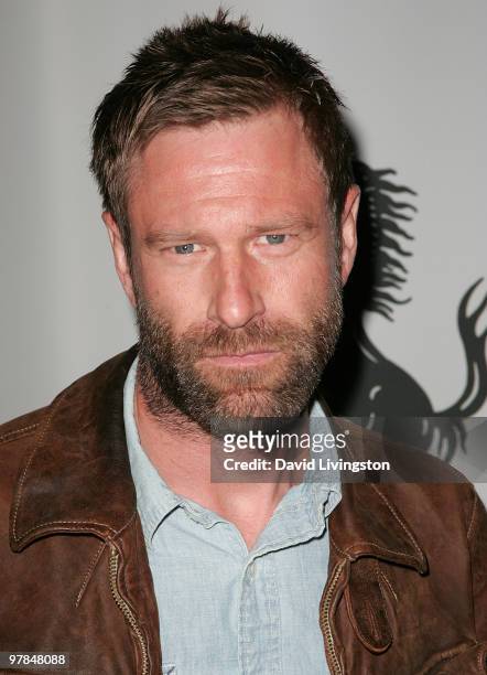 Actor Aaron Eckhart attends Ferrari's charity auction of it's 1st Ferrari 458 Italia in North America at Fleur de Lys on March 18, 2010 in Los...