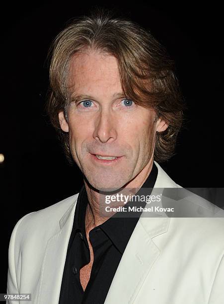 Director Michael Bay arrives at the Ferrari 458 Italia Brings Funds for Haiti Relief event at Fleur de Lys on March 18, 2010 in Los Angeles,...