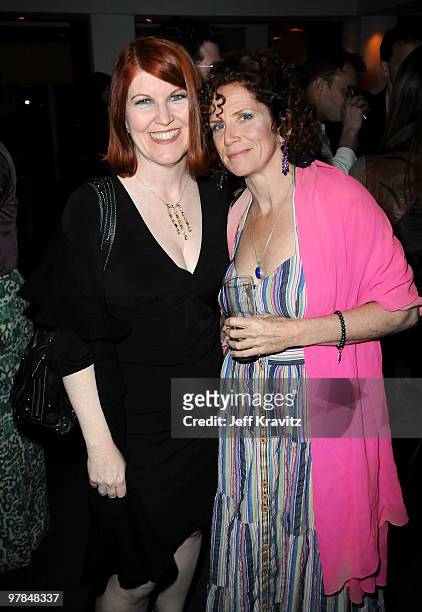 Actress Kate Flannery and actress Amy Stiller attend the after party for the premiere of "Greenberg" presented by Focus Features at La Vida on March...