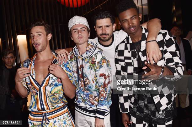 Cameron Dallas, Thomas Henry Junior and guests attend the Dolce & Gabbana Naked King secret show at Milan Men's Fashion Week Spring/Summer 2019 on...