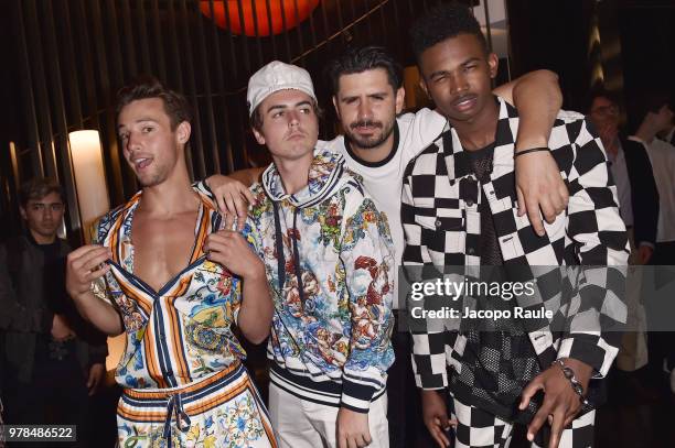 Cameron Dallas, Thomas Henry Junior and guests attend the Dolce & Gabbana Naked King secret show at Milan Men's Fashion Week Spring/Summer 2019 on...