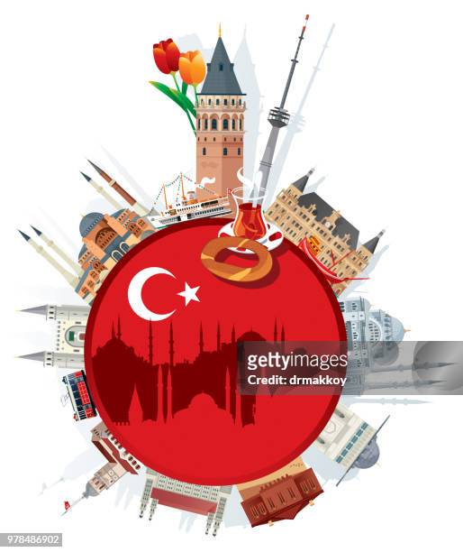 bildbanksillustrationer, clip art samt tecknat material och ikoner med istanbul symboler - marmarasjön