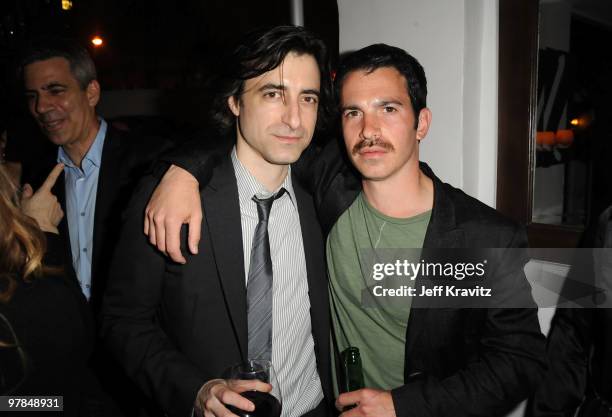 Writer/director Noah Baumbach and actor Chris Messina attend the after party for the premiere of "Greenberg" presented by Focus Features at La Vida...