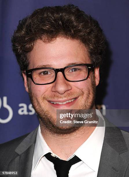 Seth Rogen attends the 18th Annual "A Night At Sardi's" Fundraiser And Awards Dinner at The Beverly Hilton hotel on March 18, 2010 in Beverly Hills,...