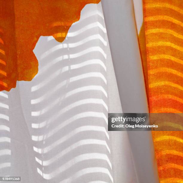 curtains shadow striped by window blinds - jalousie window stock pictures, royalty-free photos & images