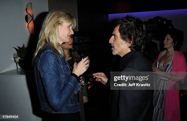 Actors Laura Dern and Ben Stiller attend the after party for the premiere of "Greenberg" presented by Focus Features at La Vida on March 18, 2010 in...