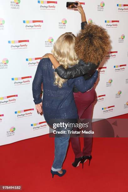 Isabel Edvardsson and Marie Amiere during the Ernsting's Family Fashion event on June 18, 2018 in Hamburg, Germany.