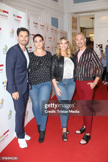 Jan Kralitschka, Hanna Wilperath, Angelina Kirsch and Peyman Amin during the Ernsting's Family Fashion event on June 18, 2018 in Hamburg, Germany.