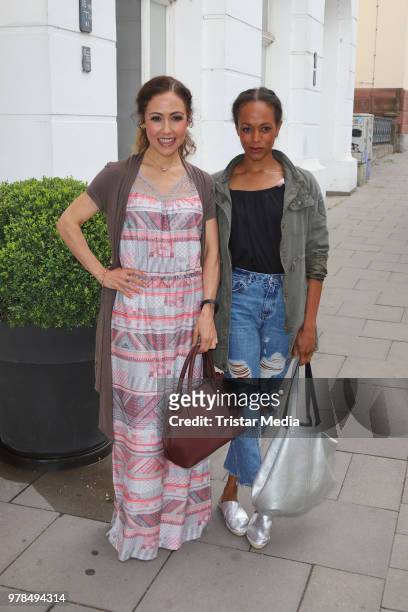 Anastasia Zampounidis and Milka Loff Fernandes during the Ernsting's Family Fashion event on June 18, 2018 in Hamburg, Germany.
