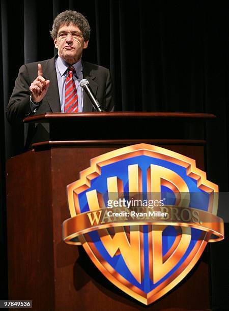 President and COO of Warner Bros. Entertainment Alan Horn speaks at Warner Bros. Pictures' "Big Picture 2010" during ShoWest 2010 held at Paris Las...