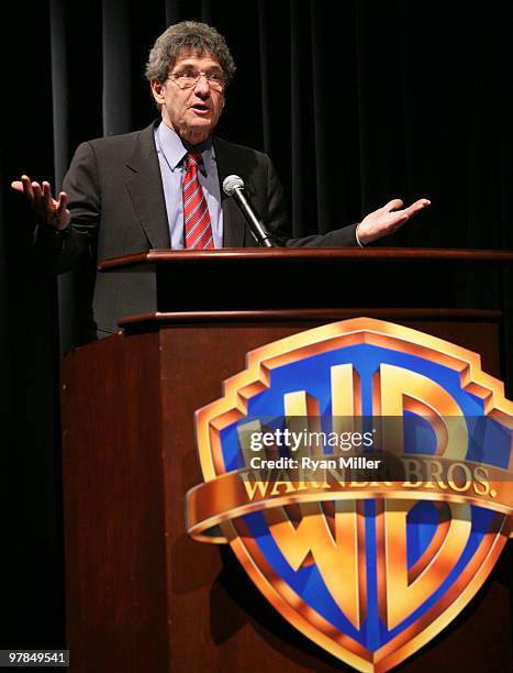 President and COO of Warner Bros. Entertainment Alan Horn speaks at Warner Bros. Pictures' "Big Picture 2010" during ShoWest 2010 held at Paris Las...