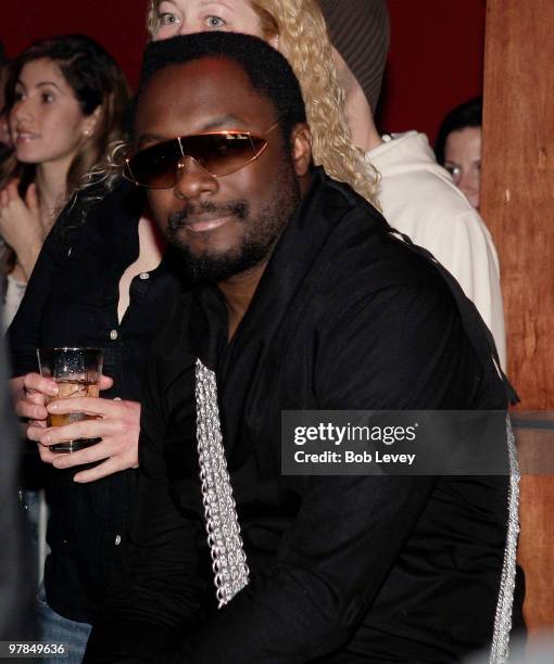 Will.i.am arrives at the Bacardi's Official After Party With The Black Eyed Peas at Venue 27 on March 18, 2010 in Houston, Texas.