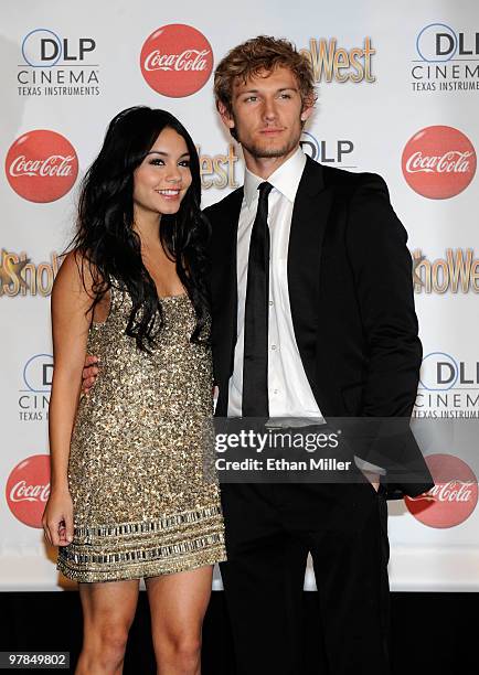 Actress Vanessa Hudgens , recipient of the Female Star of Tomorrow Award, and Alex Pettyfer , recipient of the Male Star of Tomorrow Award arrive at...