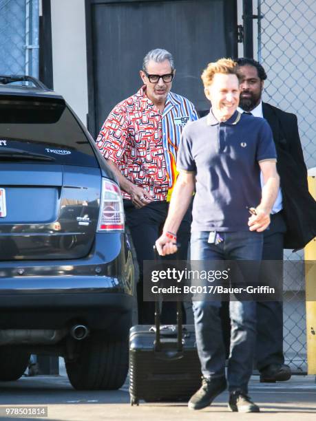 Jeff Goldblum is seen arriving at the 'Jimmy Kimmel Live' on June 18, 2018 in Los Angeles, California.