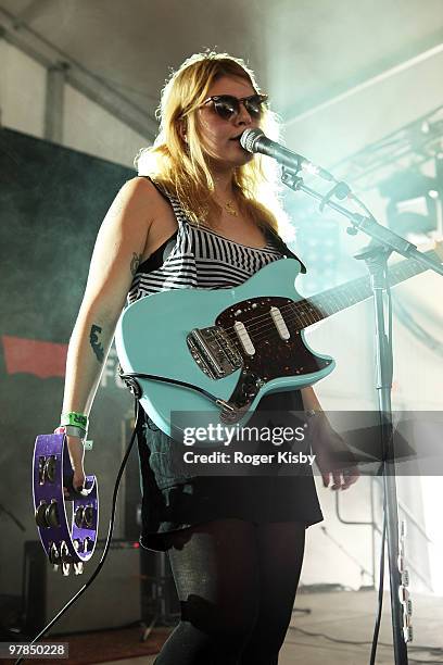 Bethany Cosentino of Best Coast performs onstage at Levi's Fader Fort as part of SXSW 2010 on March 18, 2010 in Austin, Texas.