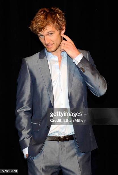 Actor Alex Pettyfer arrives at the CBS Films presentation to promote his upcoming movie "Beastly" at the Paris Las Vegas during ShoWest, the official...