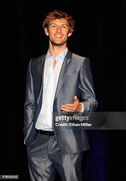 Actor Alex Pettyfer arrives at the CBS Films presentation to promote his upcoming movie "Beastly" at the Paris Las Vegas during ShoWest, the official...