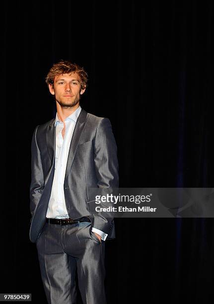 Actor Alex Pettyfer arrives at the CBS Films presentation to promote his upcoming movie "Beastly" at the Paris Las Vegas during ShoWest, the official...