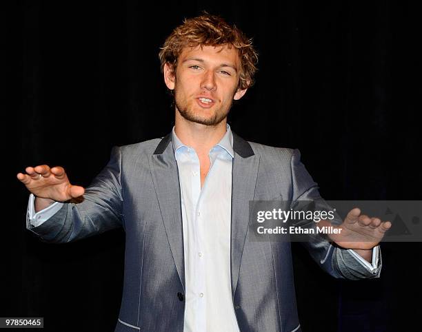 Actor Alex Pettyfer arrives at the CBS Films presentation to promote his upcoming movie "Beastly" at the Paris Las Vegas during ShoWest, the official...