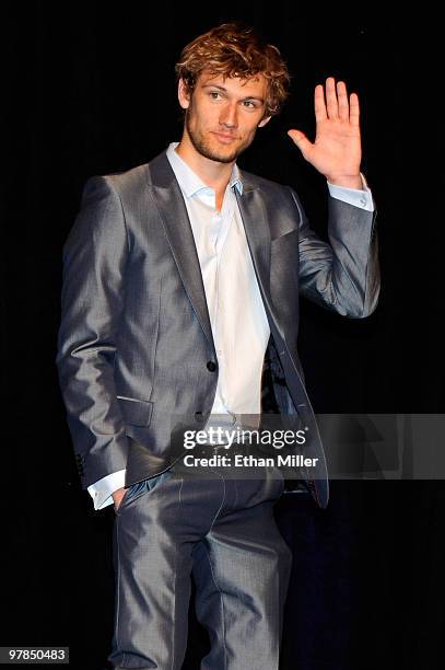 Actor Alex Pettyfer arrives at the CBS Films presentation to promote his upcoming movie "Beastly" at the Paris Las Vegas during ShoWest, the official...