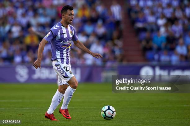 Oscar Plano of Real Valladolid in action during the La Liga 123 play off match between Real Valladolid and CD Numancia de Soria at Estadio Jose...