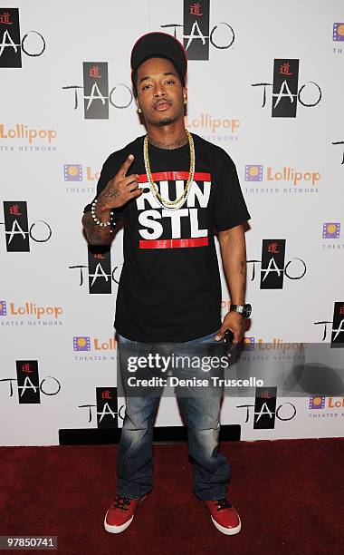 Chingy arrives at TAO Nightclub at the Venetian on March 18, 2010 in Las Vegas, Nevada.