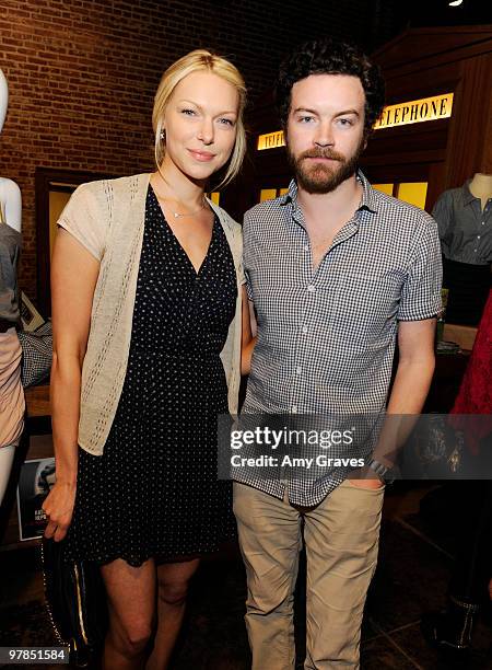 Actors Laura Prepon and Danny Masterson attend the Shipley & Halmos event at Confederacy on March 18, 2010 in Los Angeles, California.