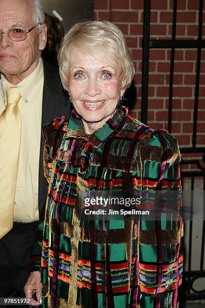 Actress Jane Powell attends the opening night of "All About Me" on Broadway at Henry Miller's Theatre on March 18, 2010 in New York City.