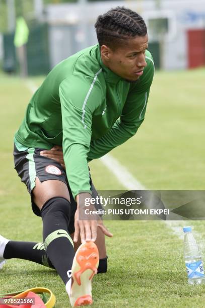 Nigeria's defender Tyronne Ebuehi attends a training session at Essentuki Arena, southern Russia, on June 19 during the Russia 2018 World Cup...