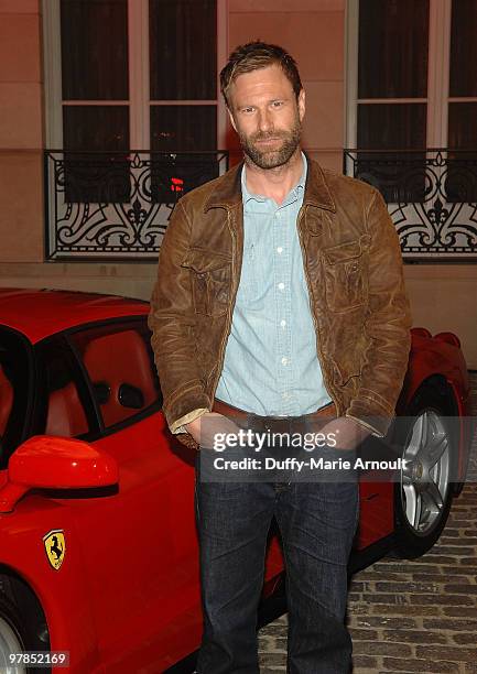 Aaron Eckhart attends Ferrari 458 Italia Brings Funds for Haiti Relief at Fleur de Lys on March 18, 2010 in Los Angeles, California.