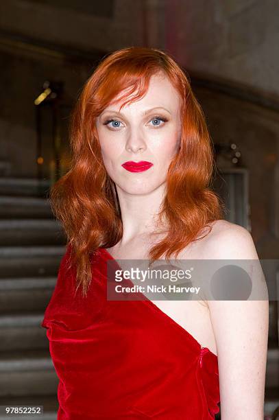 Karen Elson attends the British Fashion Awards at Royal Courts of Justice, Strand on December 9, 2009 in London, England.