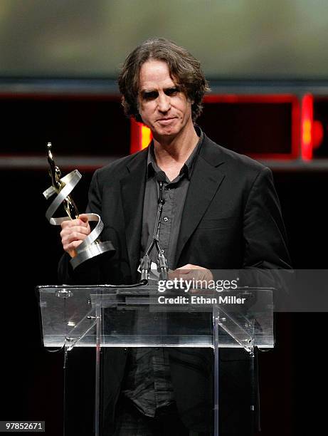 Director Jay Roach accepts the Comedy Director of the Decade Award during the ShoWest awards ceremony at the Paris Las Vegas during ShoWest, the...