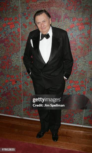 Actor Barry Humphries attends the opening night party for "All About Me" on Broadway at Brasserie 8 1/2 on March 18, 2010 in New York City.