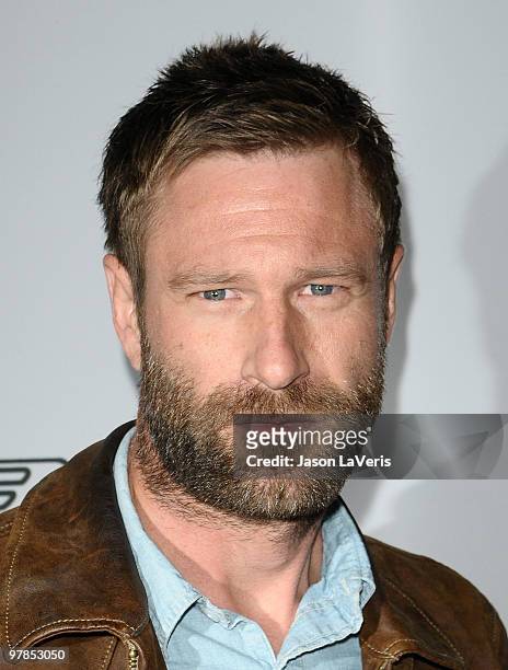 Actor Aaron Eckhart attends the Ferrari 458 Italia North American celebrity auction to benefit Haiti at Fleur de Lys on March 18, 2010 in Los...
