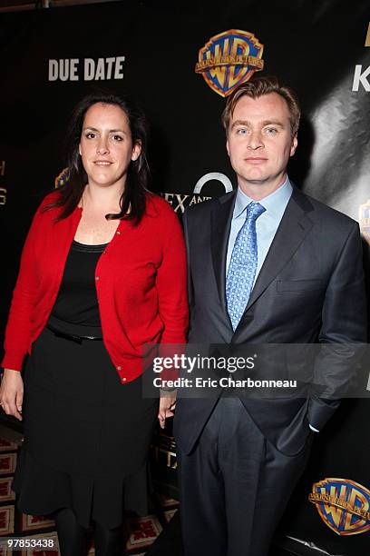 Producer Emma Thomas and Director Christopher Nolan at Warner Bros ShoWest Presentation at ShoWest Convention on March 18, 2010 at the Paris Las...
