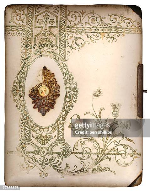 floral photo album - vintage brooch stock pictures, royalty-free photos & images